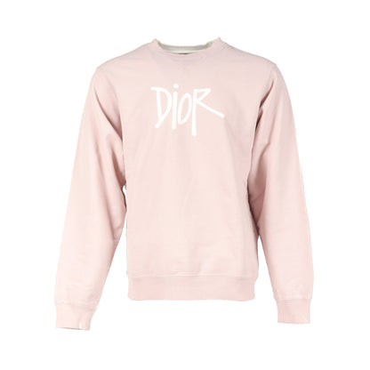 DIOR × Shawn Stussy オーバーサイズ スウェットシャツ コットン ライトピンク ホワイト ディオール トップス DIOR