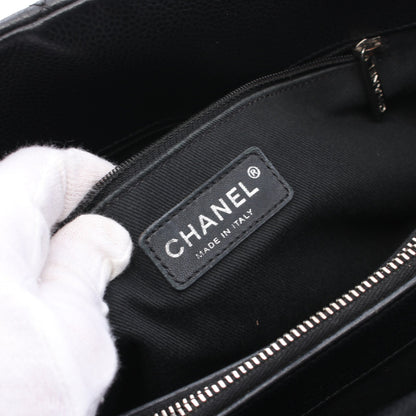 マトラッセ チェーンショルダーバッグ チェーントートバッグ キャビアスキン ブラック シルバー金具 シャネル バッグ CHANEL