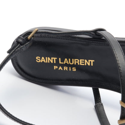 CASSANDRA カサンドラ モノグラム サンダル レザー ブラック サンローランパリ シューズ SAINT LAURENT PARIS