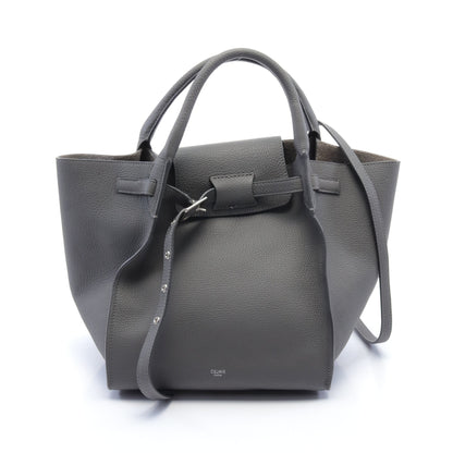 ビッグバッグ スモール ウィズ ロングストラップ ハンドバッグ レザー グレー 2WAY セリーヌ バッグ CELINE