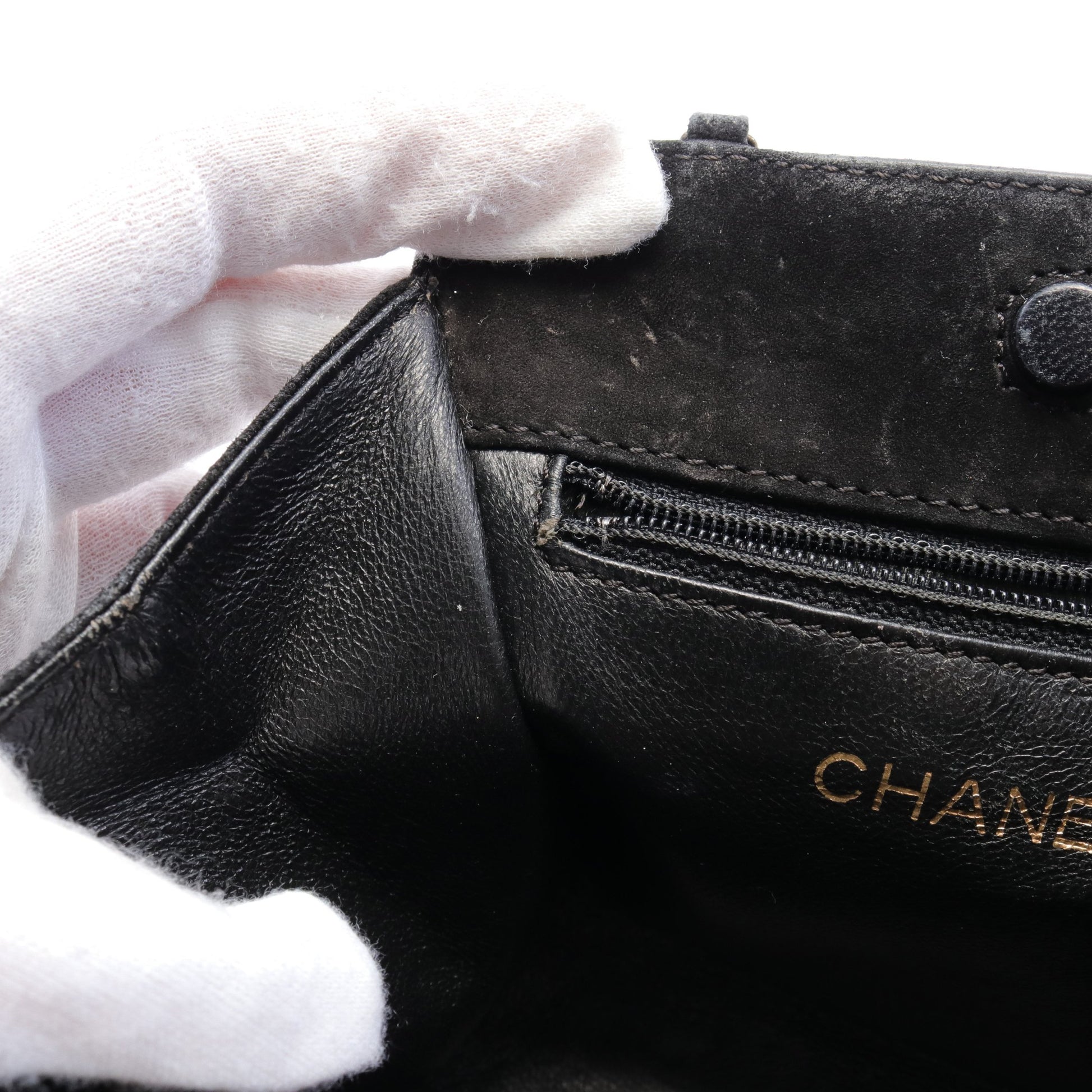 ココマーク チェーンショルダーバッグ スエード ブラック ゴールド シャネル バッグ CHANEL