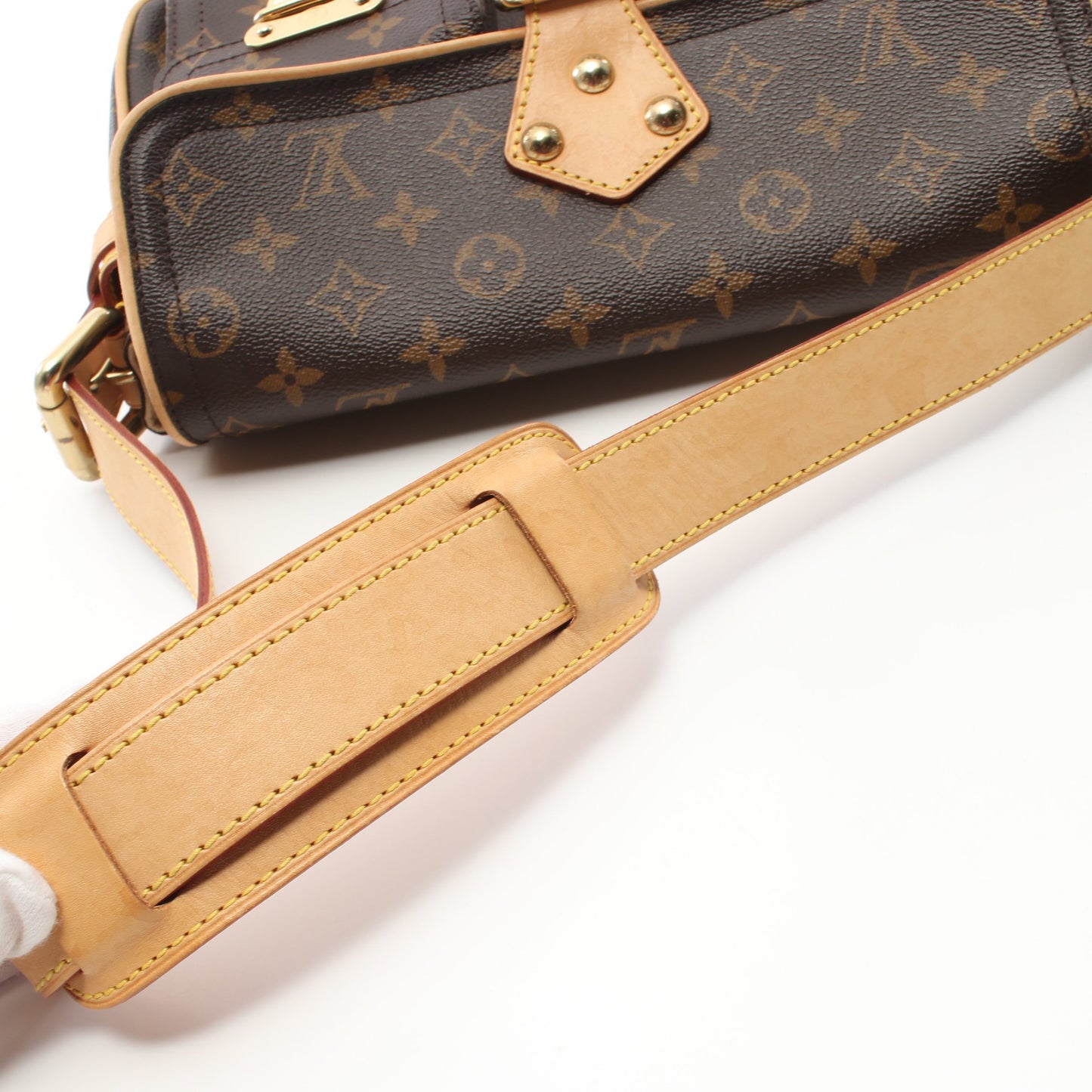 ハドソンPM モノグラム ショルダーバッグ PVC レザー ブラウン ルイヴィトン バッグ LOUIS VUITTON