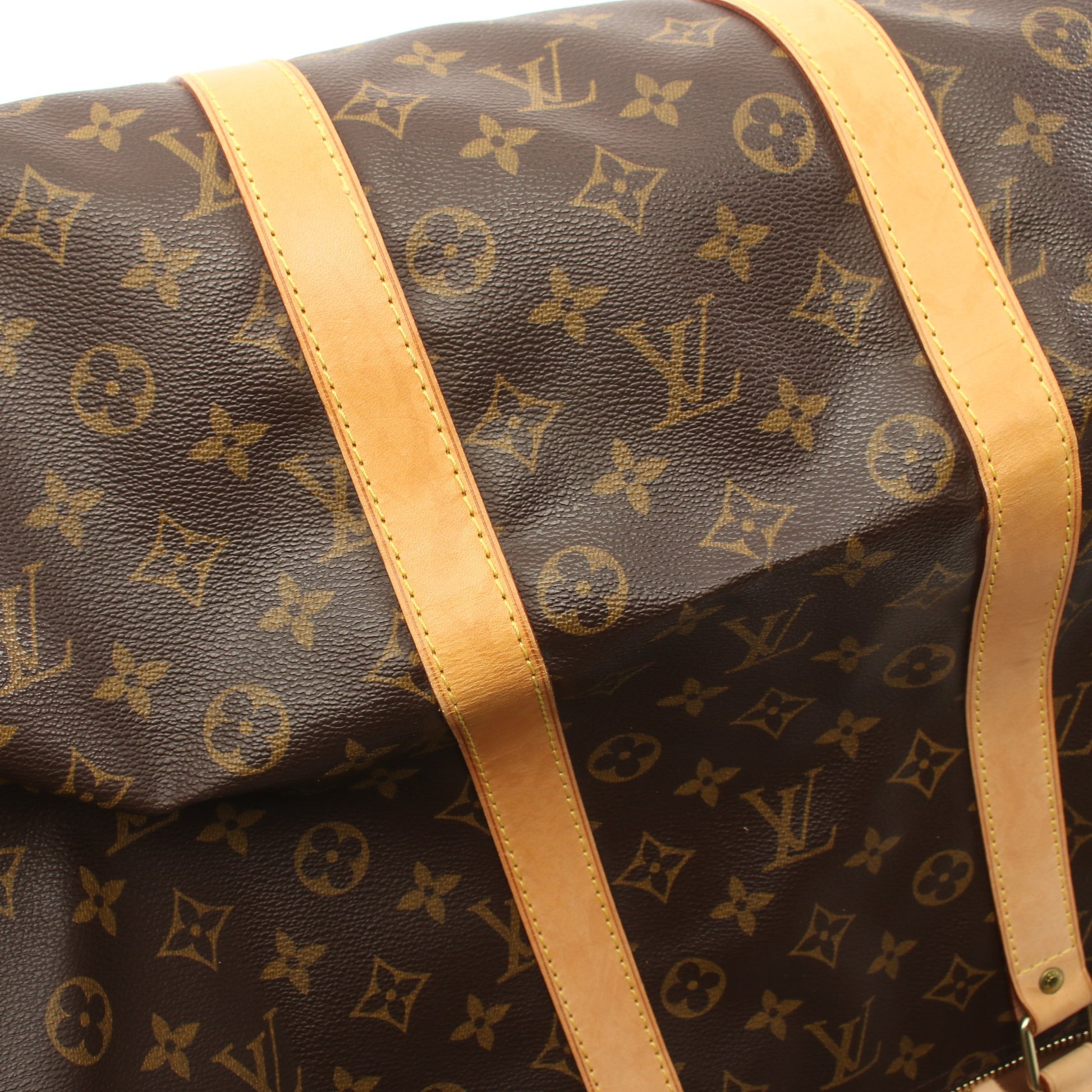 キーポル バンドリエール55 モノグラム ボストンバッグ PVC レザー ブラウン 2WAY ルイヴィトン バッグ LOUIS VUITTON