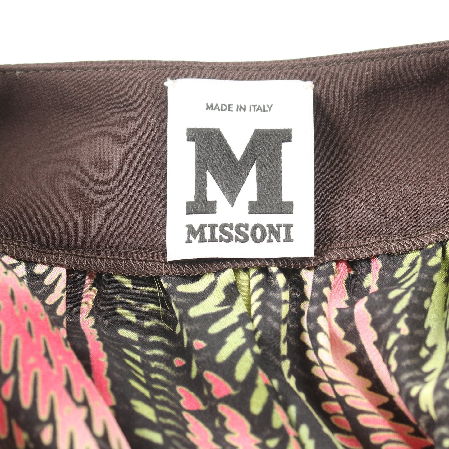 ワンピース ノースリーブ シルク ダークブラウン ピンク マルチカラー ミッソーニ ワンピース MISSONI