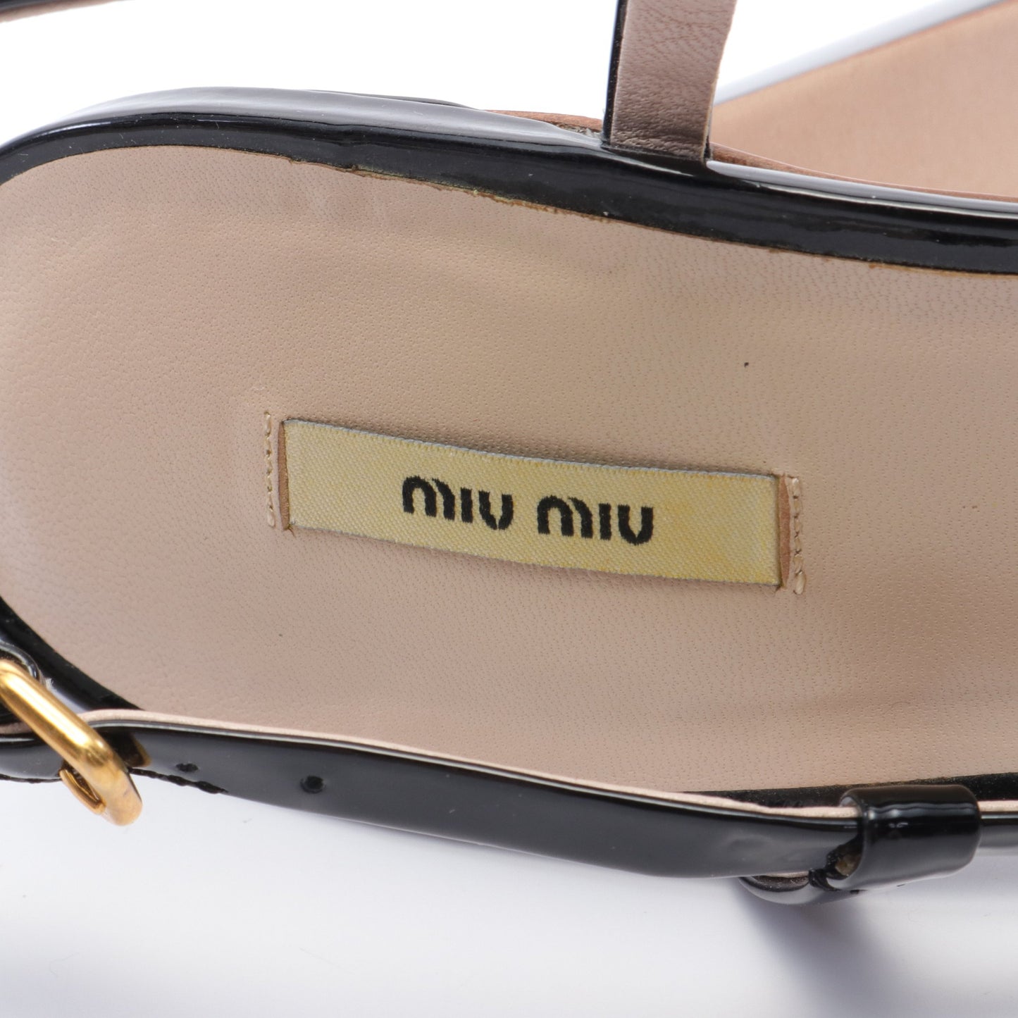 サンダル エナメルレザー ブラック ミュウミュウ シューズ miu miu