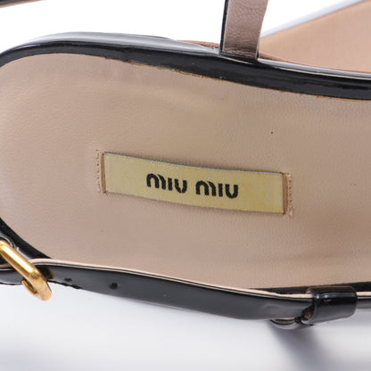 サンダル エナメルレザー ブラック ミュウミュウ シューズ miu miu