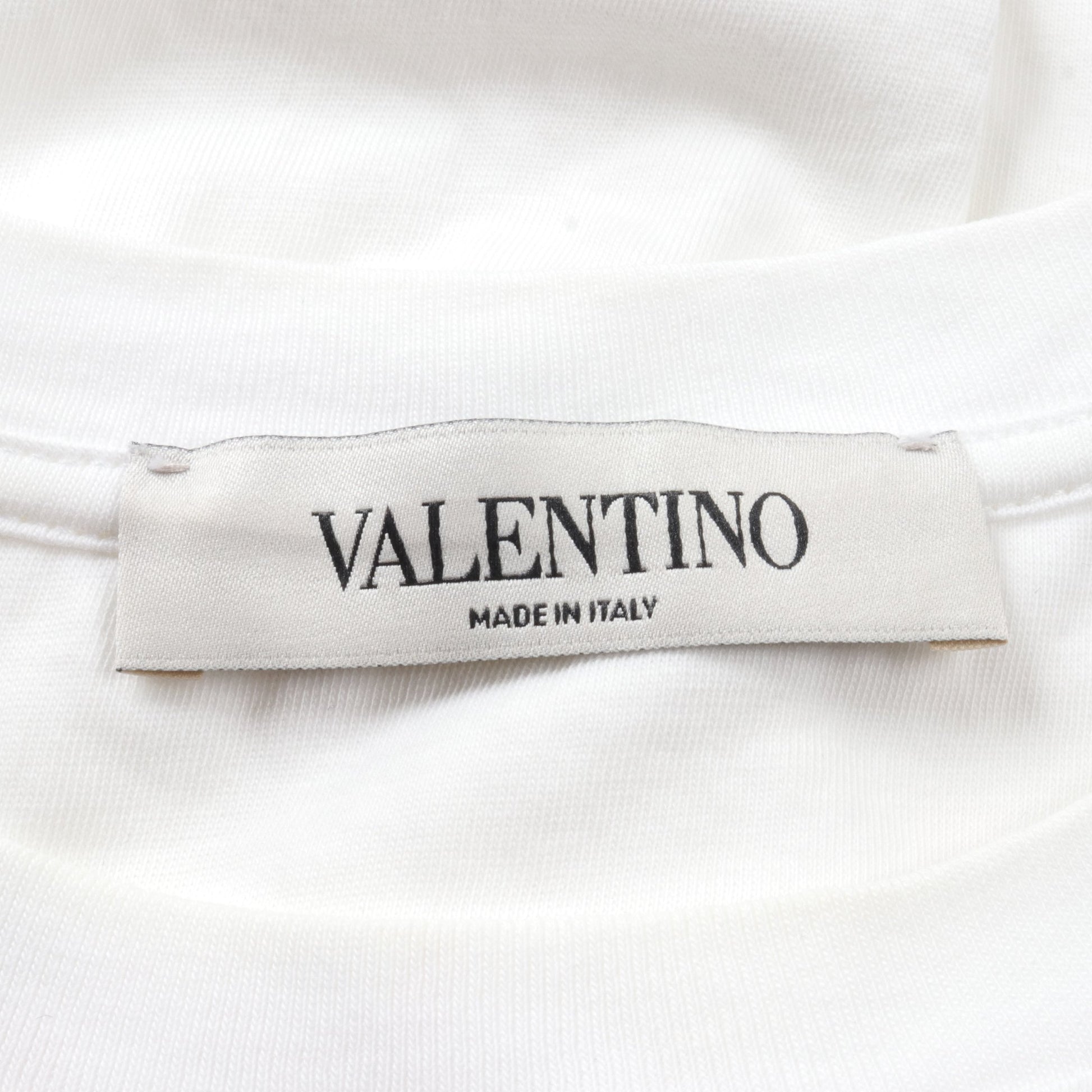 VLTNロゴ Tシャツ リップ柄 コットン ホワイト スパンコール ヴァレンティノ トップス VALENTINO