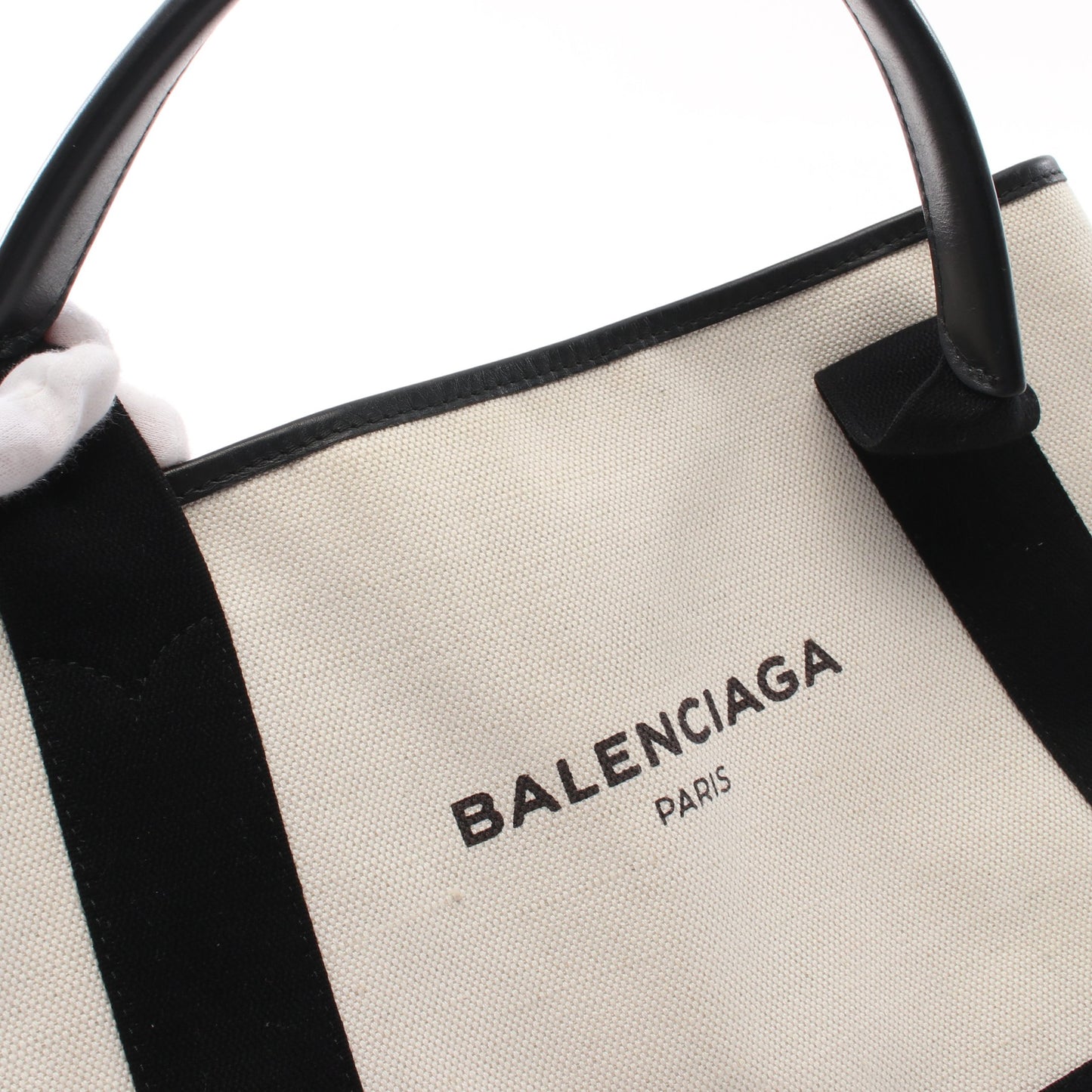 NAVY CABAS S ネイビーカバ ハンドバッグ トートバッグ キャンバス レザー ライトベージュ ブラック バレンシアガ バッグ BALENCIAGA