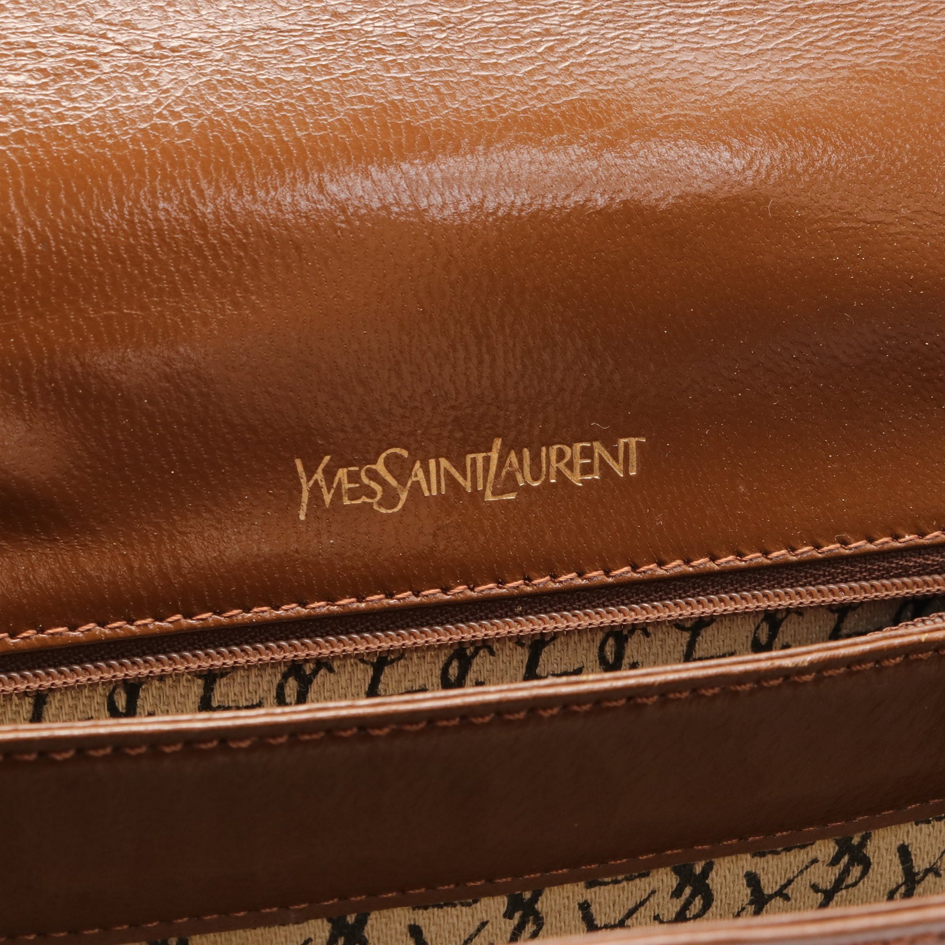 ショルダーバッグ レザー リザード ブラウン イヴサンローラン バッグ YVES SAINT LAURENT