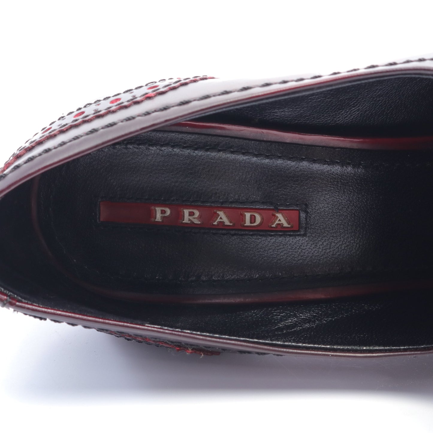 ローファー パンプス レザー ボルドー プラダスポーツ リネアロッサ シューズ PRADA SPORT LINEA ROSSA