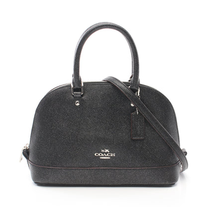 MINI SIERRA SATCHEL ミニ シエラ サッチェル ハンドバッグ レザー ブラック グリッター 2WAY コーチ バッグ COACH