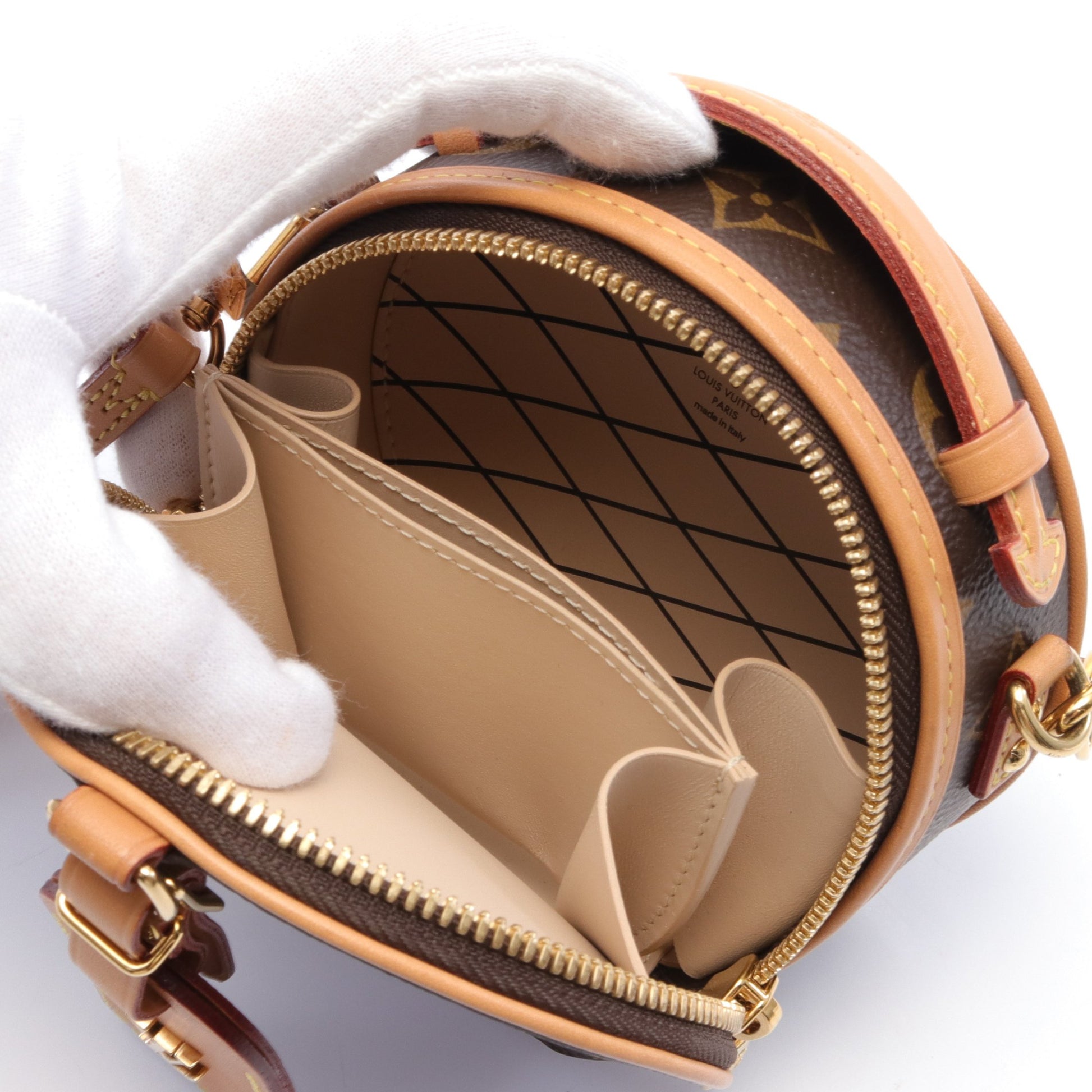 ミニ ボワット シャポー モノグラム ハンドバッグ PVC レザー ブラウン 2WAY ルイヴィトン バッグ LOUIS VUITTON