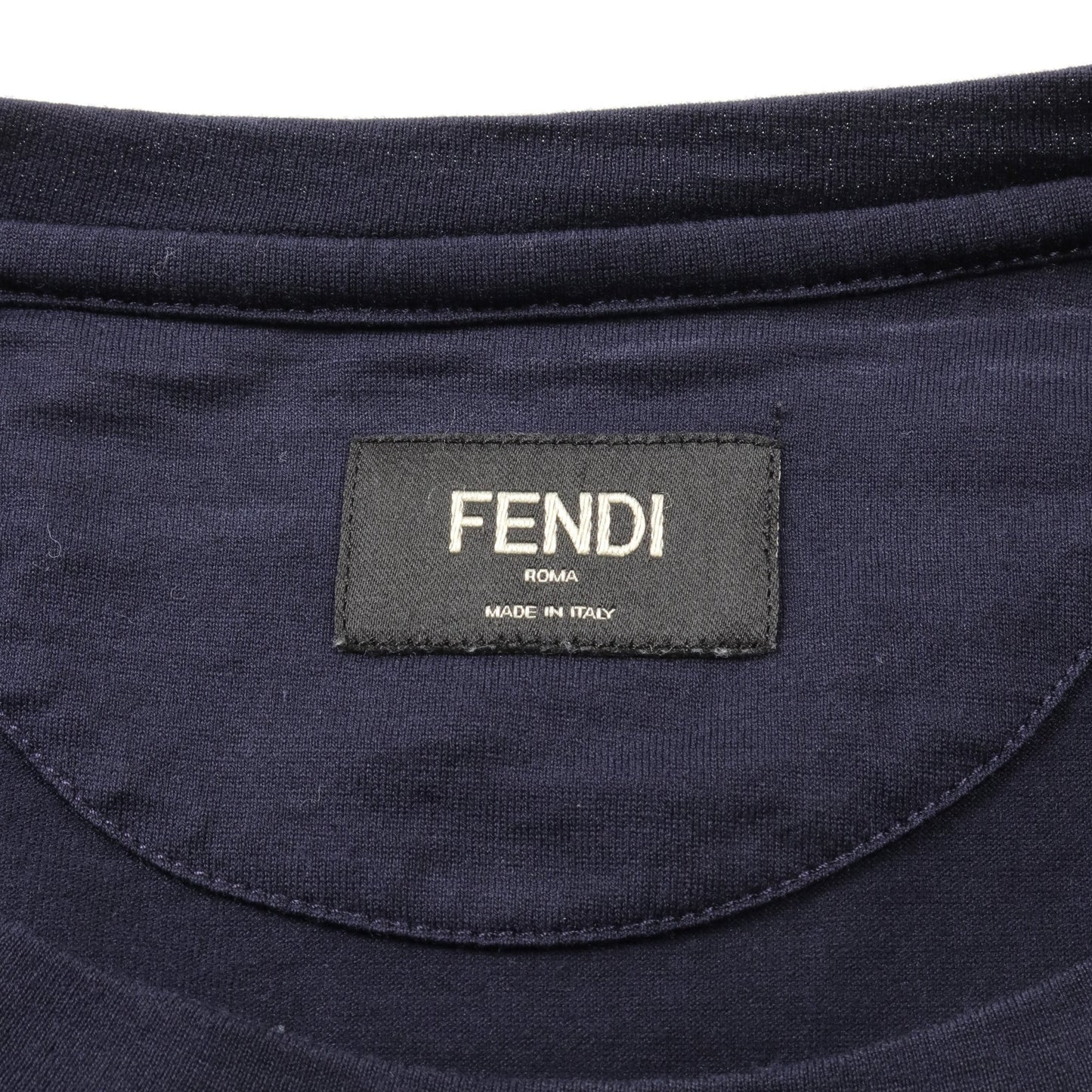 BAG BUGS Tシャツ コットン レザー ネイビー ホワイト フェンディ トップス FENDI