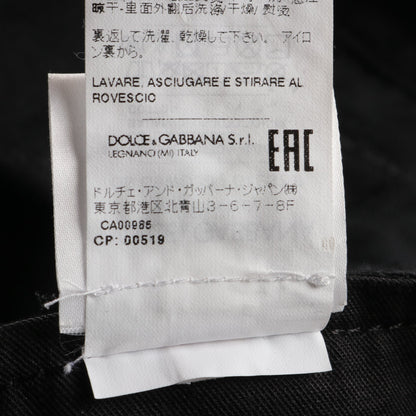 デニムジャケット レオパード コットン ブラック ドルチェアンドガッバーナ アウター DOLCE&GABBANA