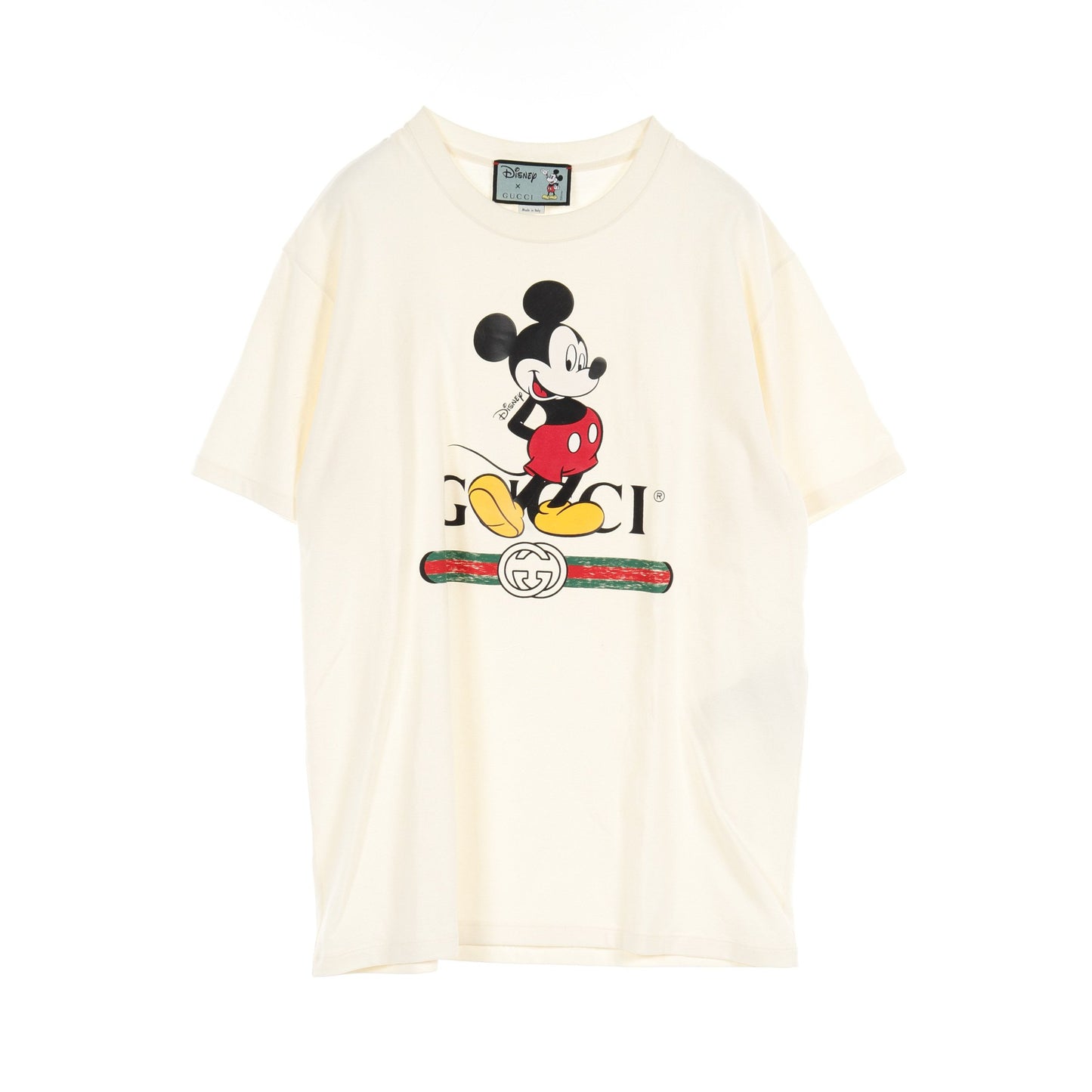 GUCC I × Disney ミッキーマウス Tシャツ カットソー クルーネック コットン アイボリー グッチ トップス GUCCI