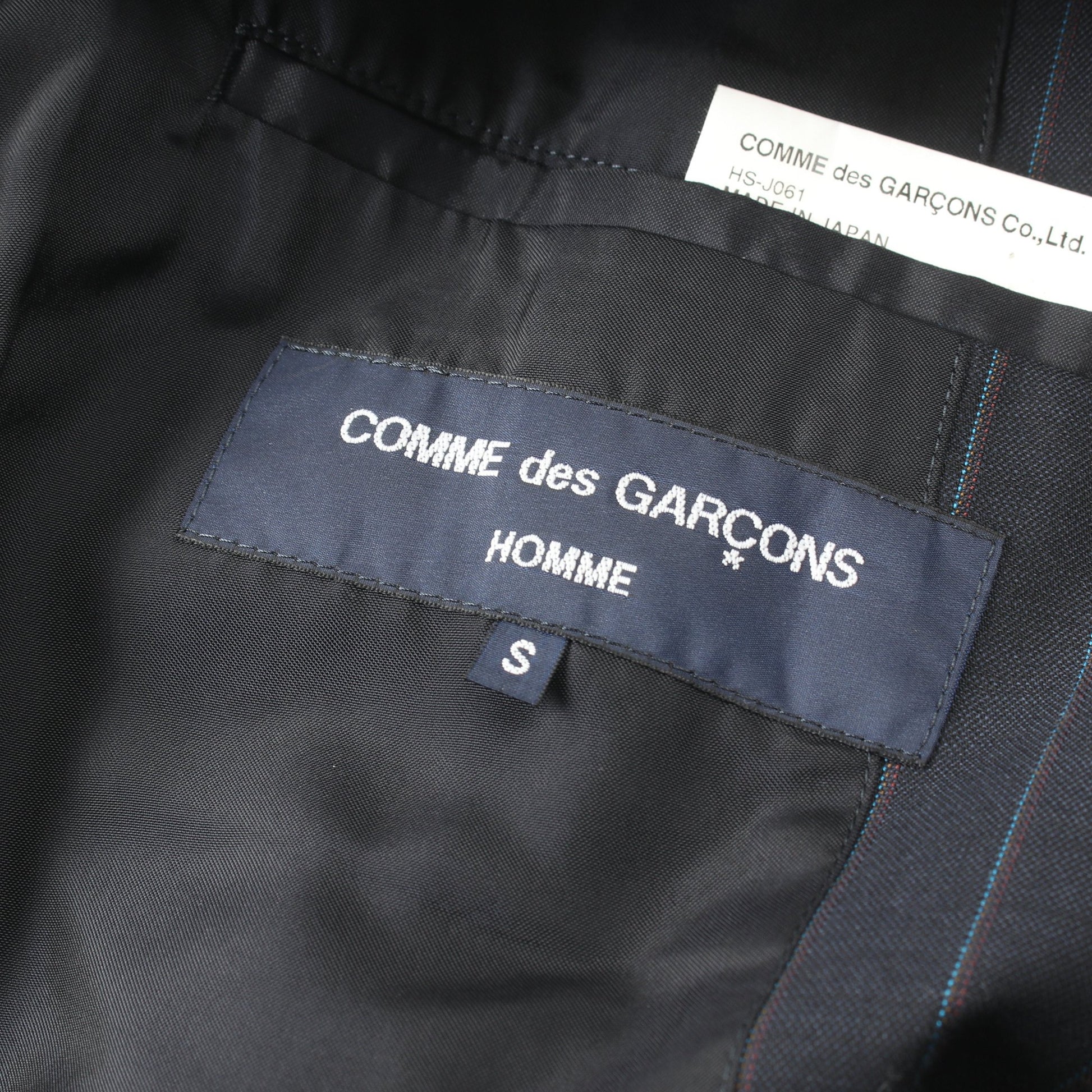 テーラードジャケット ストライプ ウール ネイビー コムデギャルソンオム アウター COMME des GARCONS HOMME