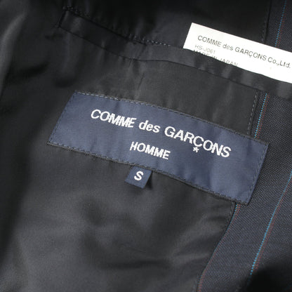 テーラードジャケット ストライプ ウール ネイビー コムデギャルソンオム アウター COMME des GARCONS HOMME