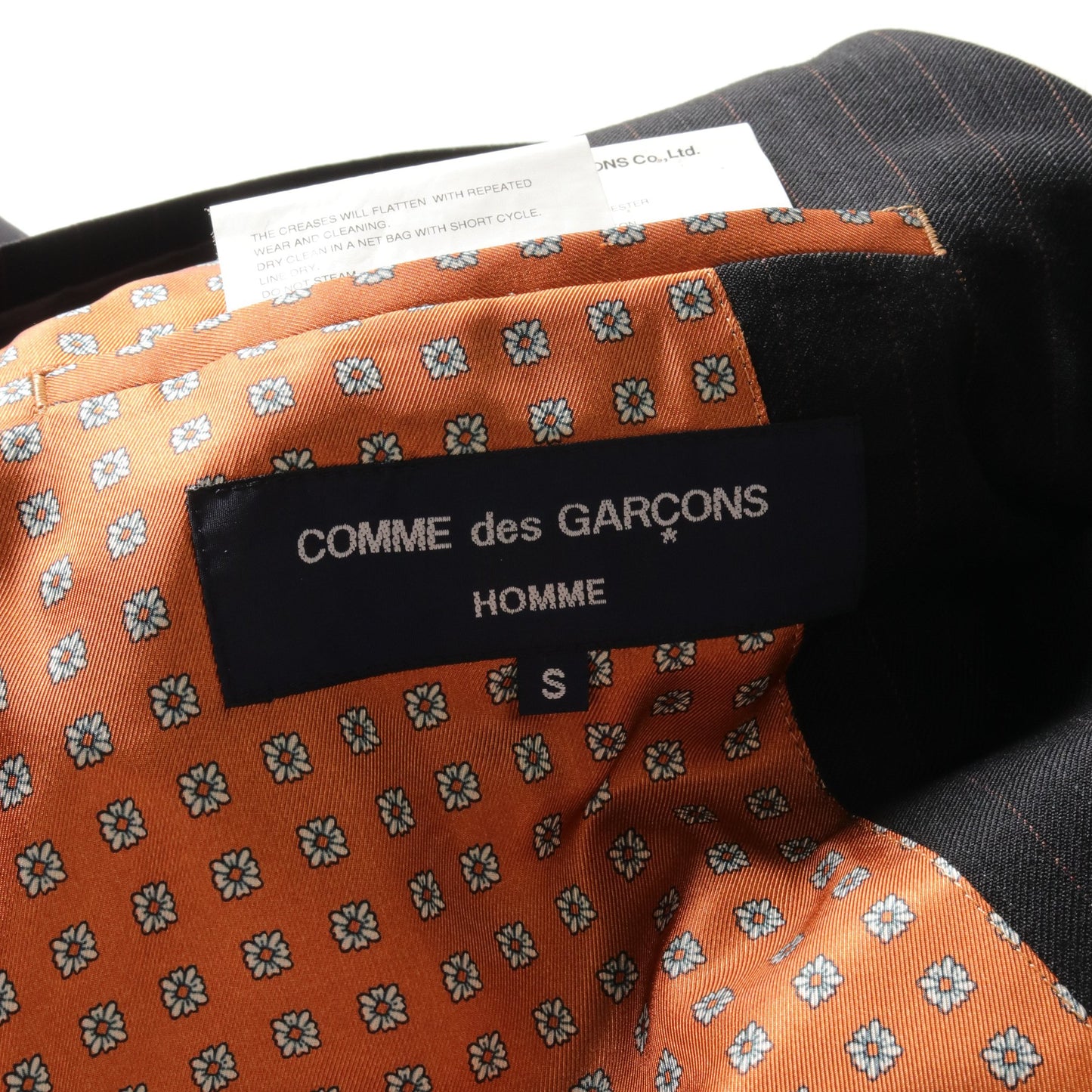 テーラードジャケット ピンストライプ ウール ダークグレー ブラウン コムデギャルソンオム アウター COMME des GARCONS HOMME