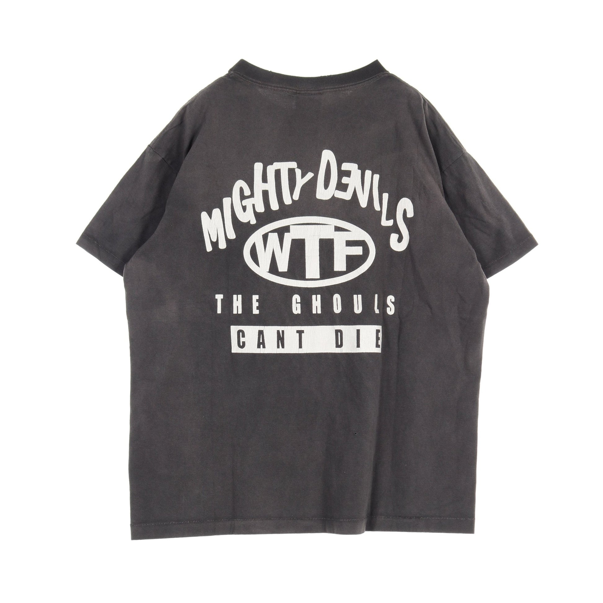 MIGHTY DEVILS Tシャツ コットン ダークグレー ダメージ加工 セント マイケル トップス SAINT MICHAEL