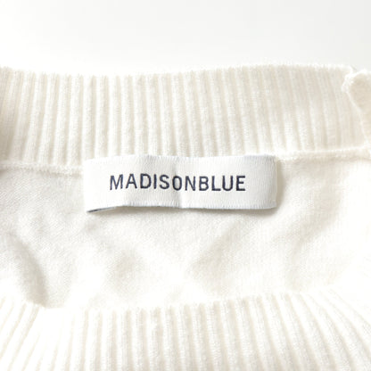 Hello CREW L/S PO ニット 刺繍 レーヨン ホワイト マディソンブルー トップス MADISONBLUE