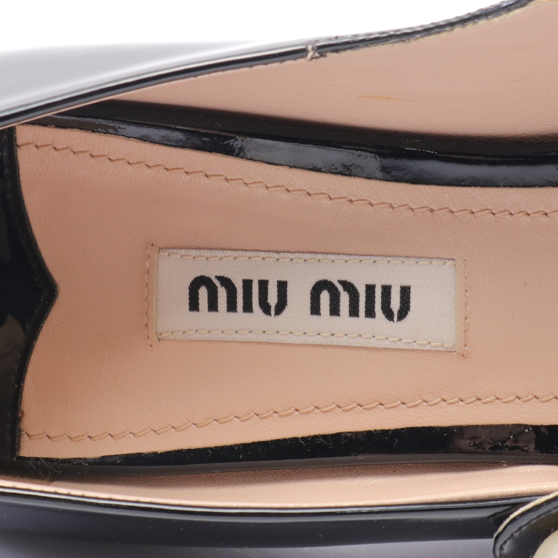 パンプス エナメルレザー ブラック ミュウミュウ シューズ miu miu