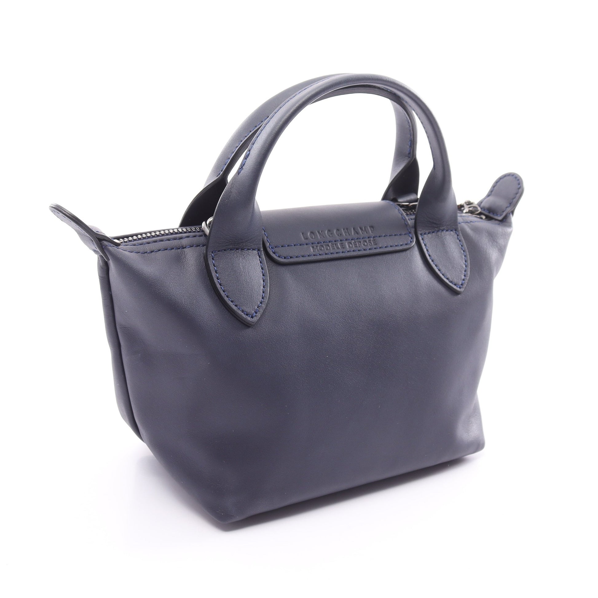 ル プリアージュ エクストラ トップハンドルバッグ XS ハンドバッグ レザー ネイビー 2WAY ロンシャン バッグ LONGCHAMP