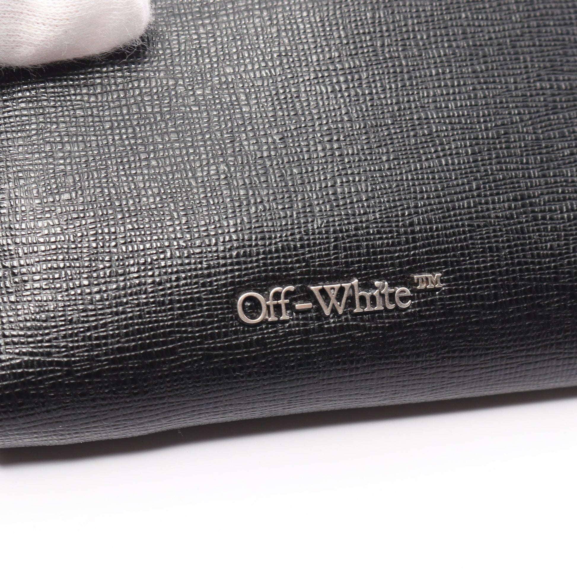 Diag Print Zip Wallet カードケース コインケース レザー ブラック ホワイト オフホワイト 財布・小物 OFF-WHITE