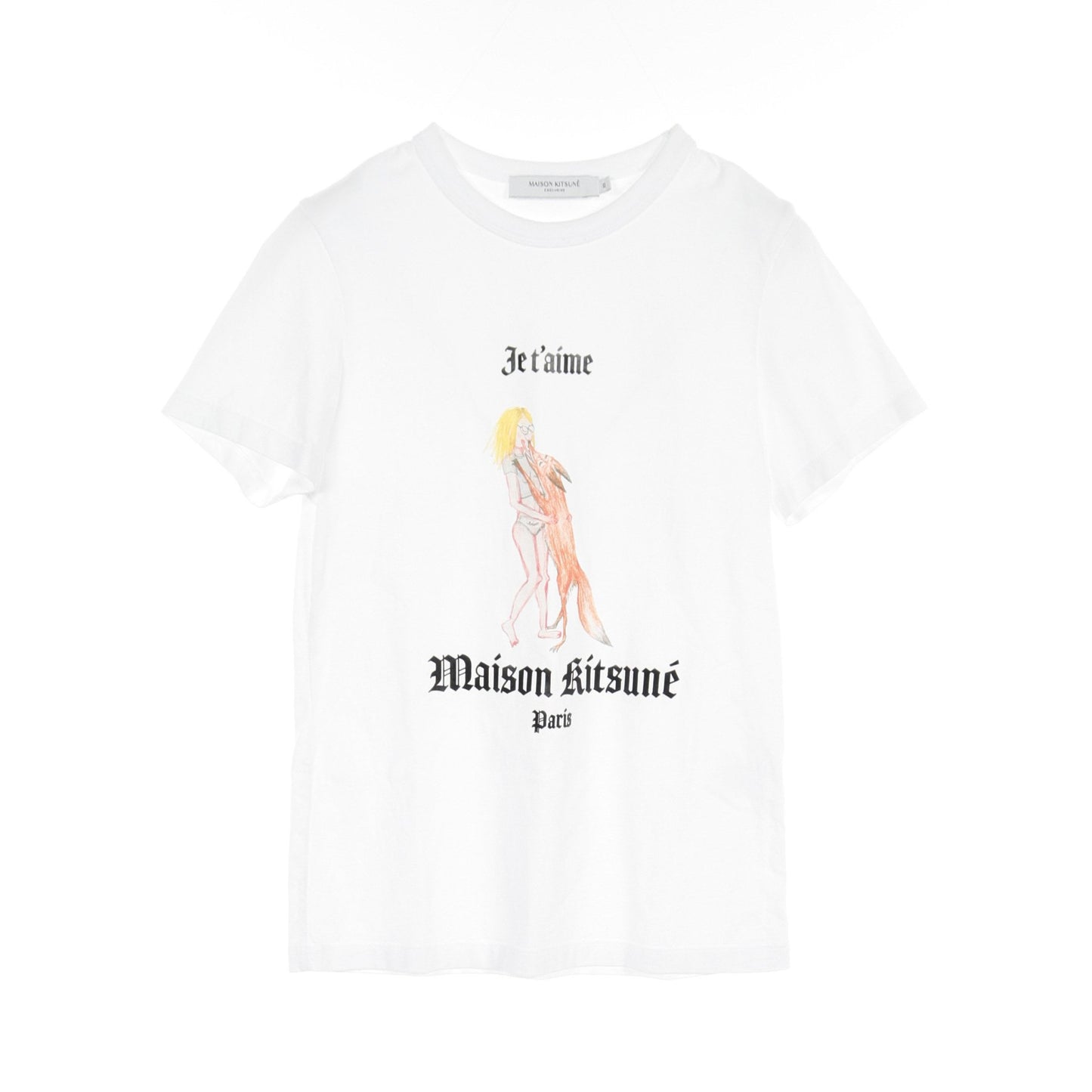 JE T'AIME CLASSIC Tシャツ クルーネック プリント コットン ホワイト メゾンキツネ トップス MAISON KITSUNE