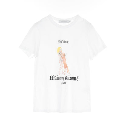 JE T'AIME CLASSIC Tシャツ クルーネック プリント コットン ホワイト メゾンキツネ トップス MAISON KITSUNE