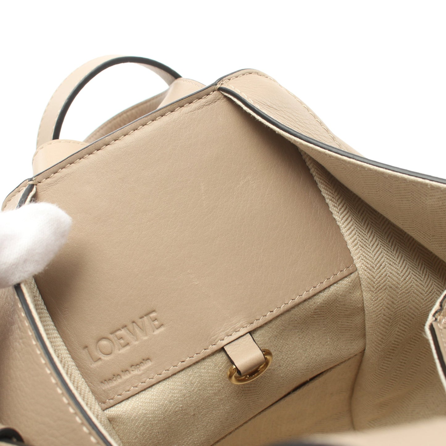 ハンモックバッグ コンパクト ハンドバッグ レザー グレーベージュ 2WAY ロエベ バッグ LOEWE