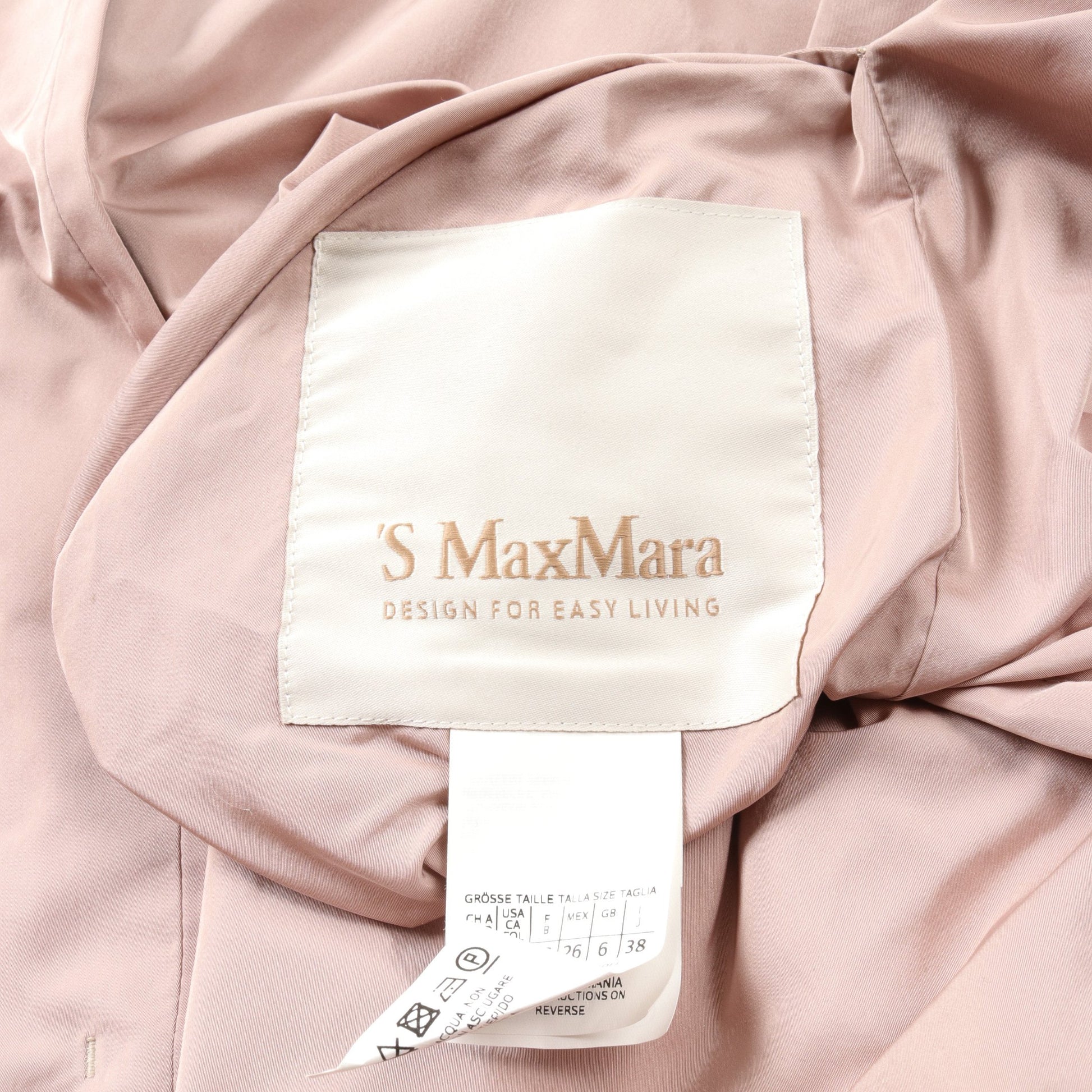 スプリングコート シルク ピンク ブラック ホワイト リバーシブル エスマックスマーラ アウター S Max Mara