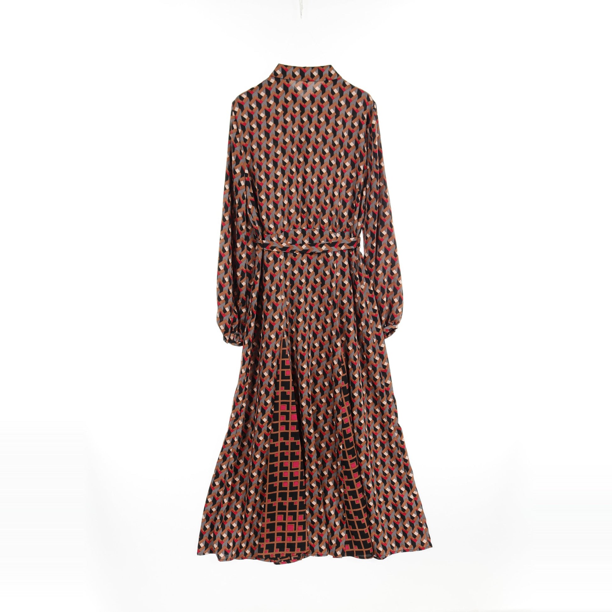 Geometric Print Shirt Dress ワンピース ブラウン マルチカラー ビーシービージーマックスアズリア ワンピース BCBG MAXAZRIA