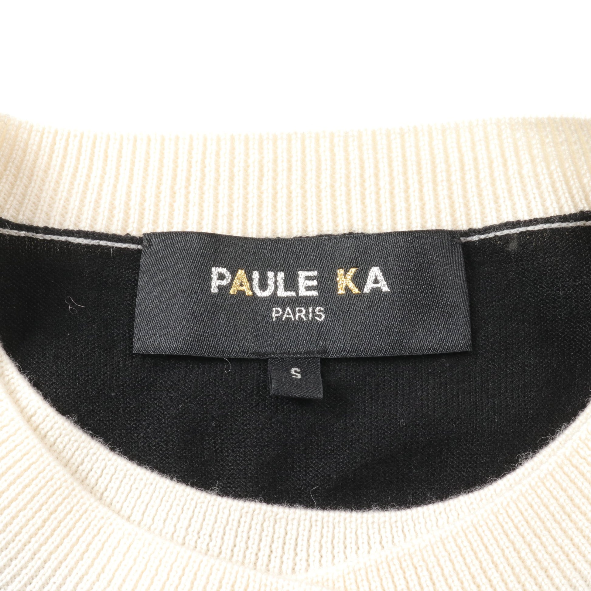 ニット ウール ブラック オフホワイト 22AW ポールカ トップス PAULE KA