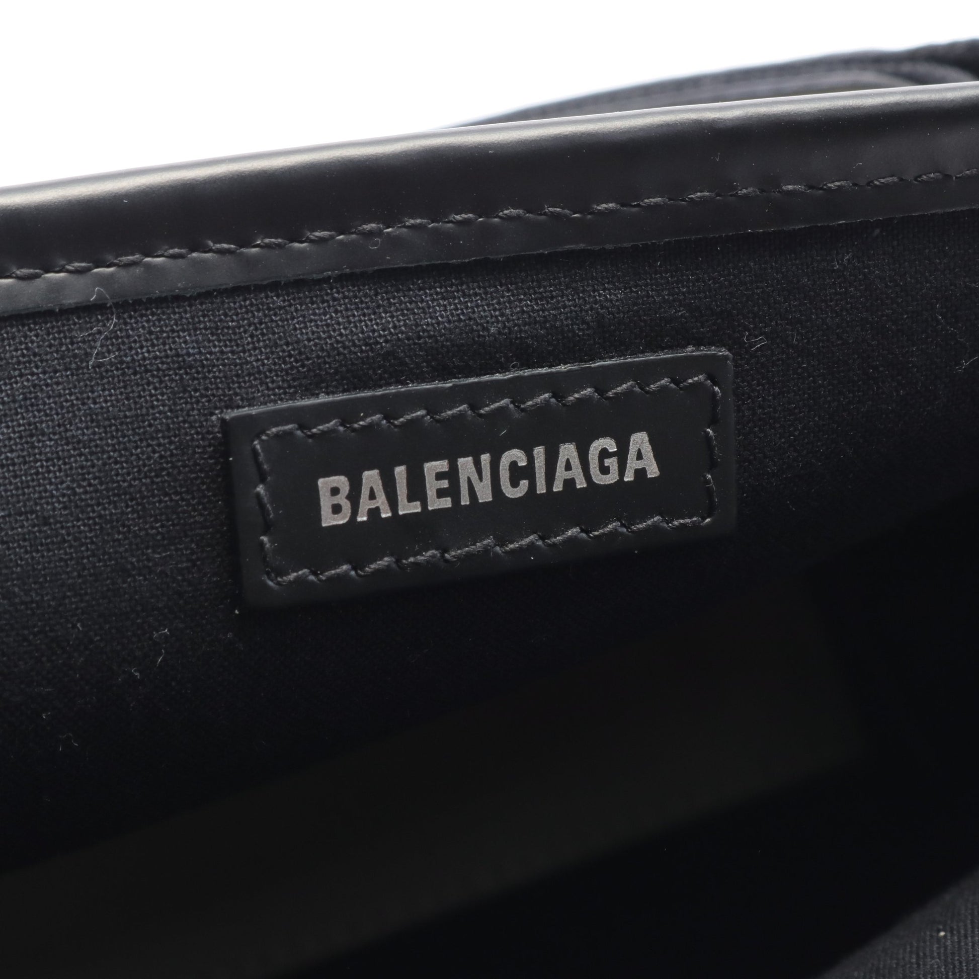 ネイビーカバ XS ハンドバッグ キャンバス レザー オフホワイト ブラック 2WAY バレンシアガ バッグ BALENCIAGA