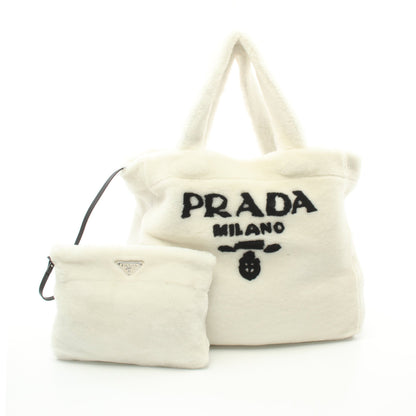 テリートート ハンドバッグ トートバッグ ムートン ホワイト プラダ バッグ PRADA