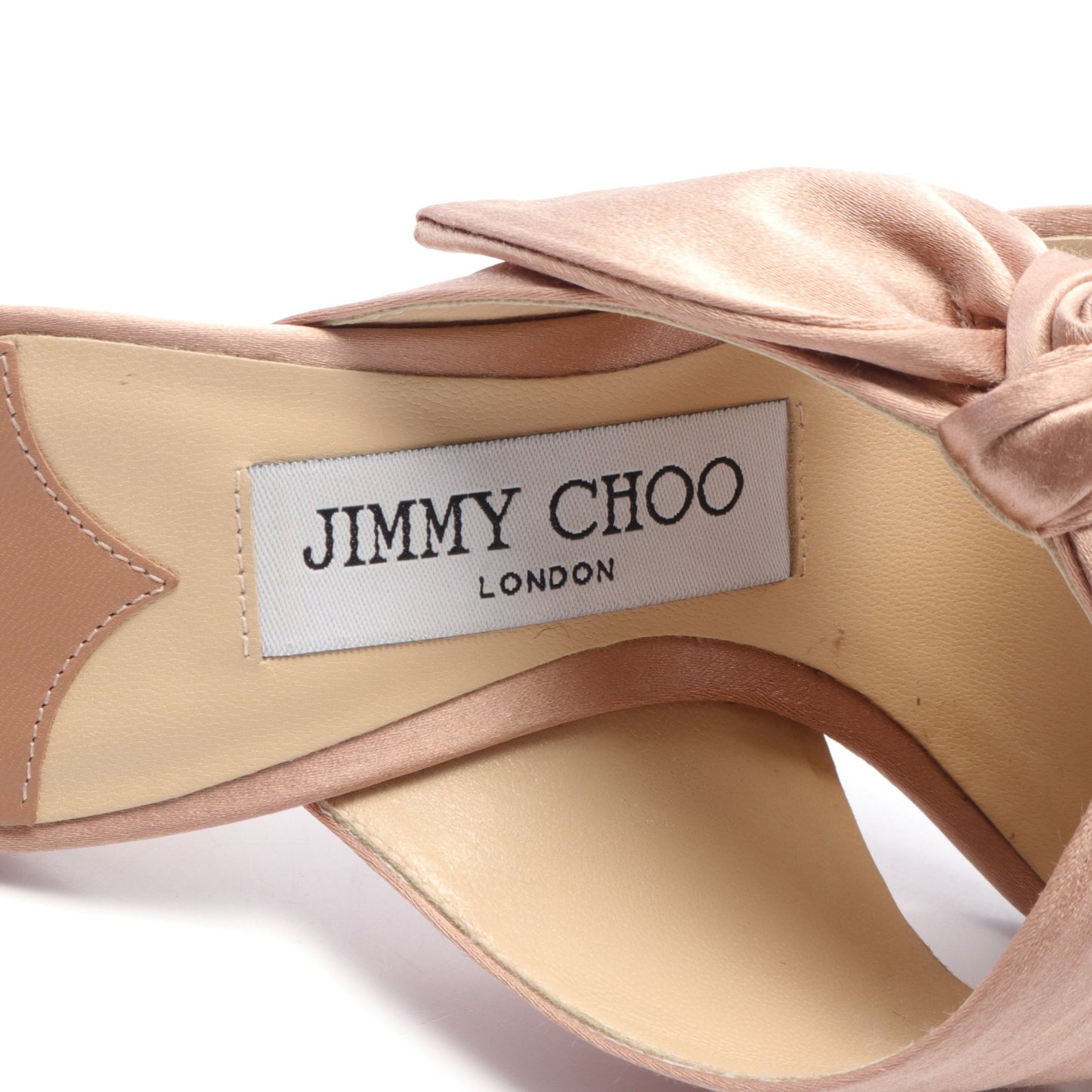 リボン サンダル サテン ピンクベージュ ジミーチュウ シューズ JIMMY CHOO