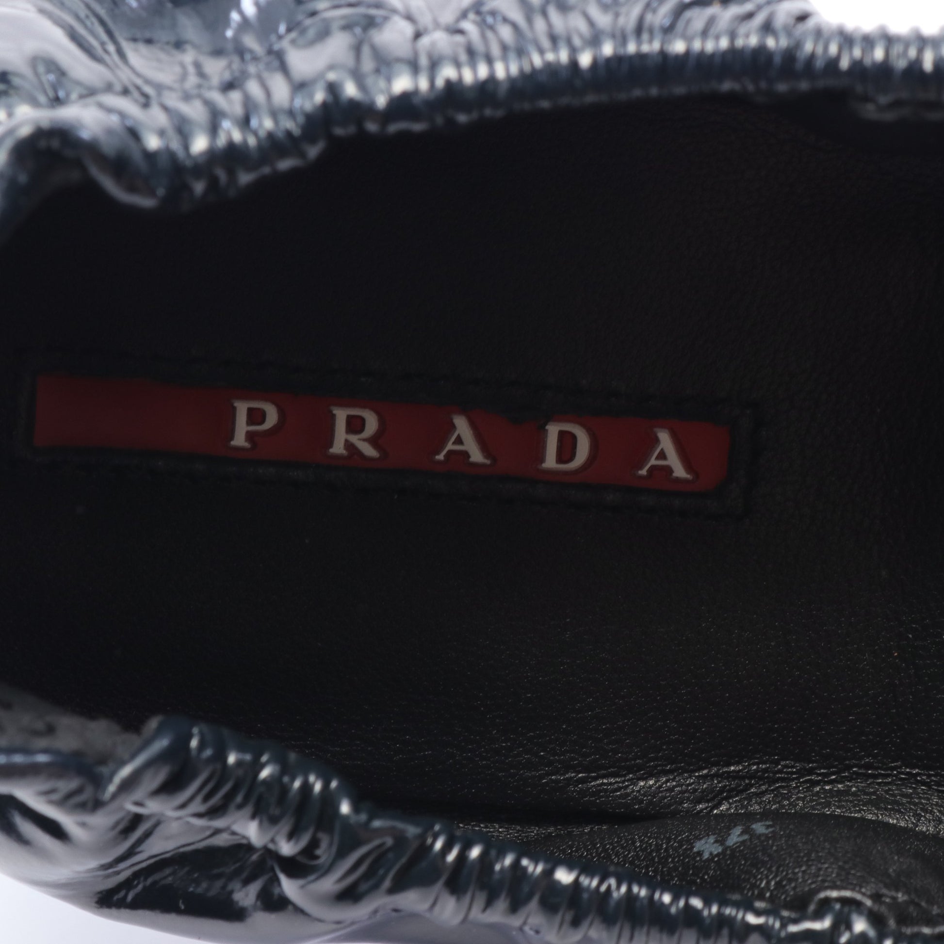 リボン バレエシューズ エナメルレザー ネイビー プラダスポーツ リネアロッサ シューズ PRADA SPORT LINEA ROSSA