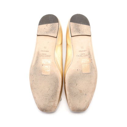 ELME FLAT バレエシューズ レザー ゴールド メタリック ジミーチュウ シューズ JIMMY CHOO