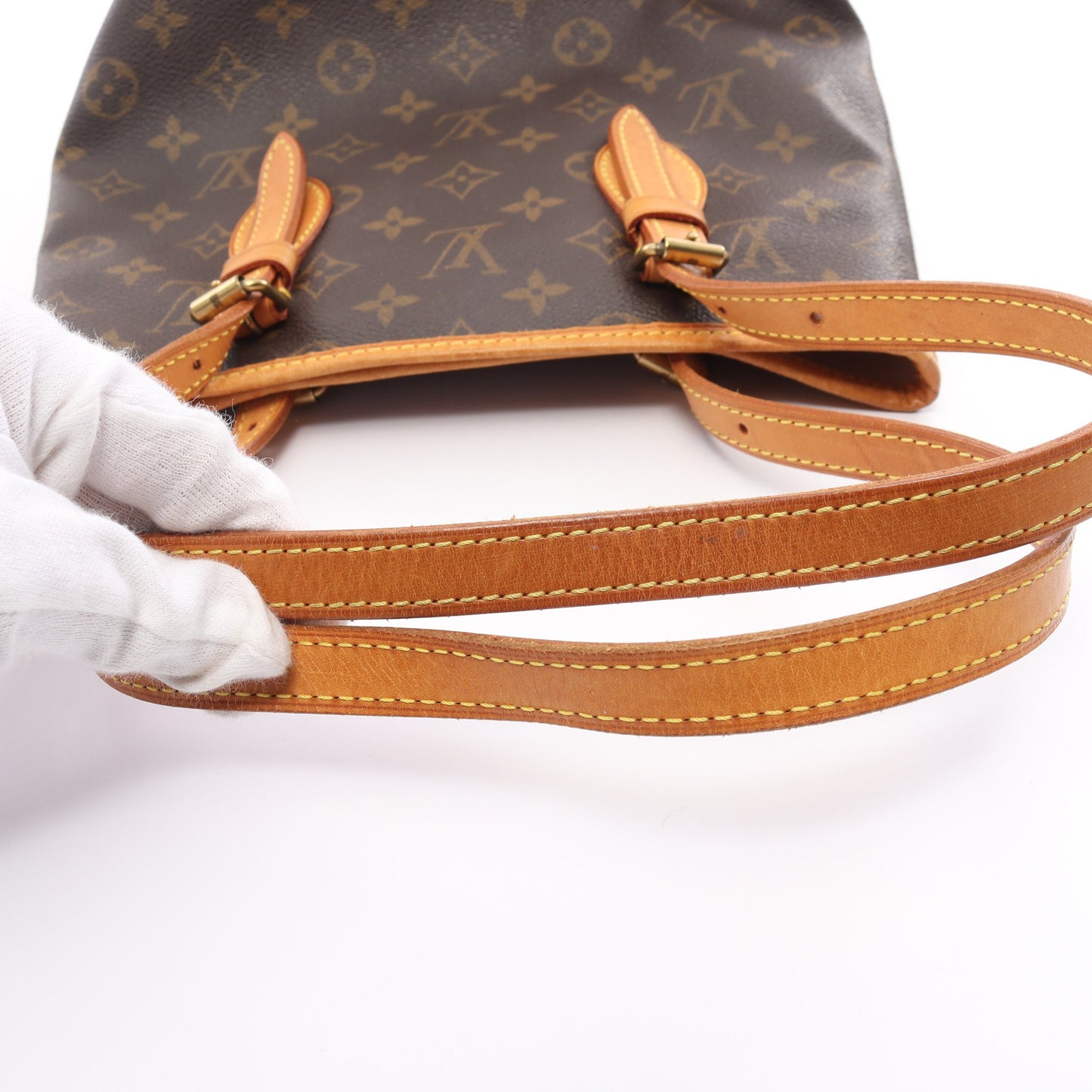 バケットPM モノグラム ハンドバッグ PVC レザー ブラウン ルイヴィトン バッグ LOUIS VUITTON