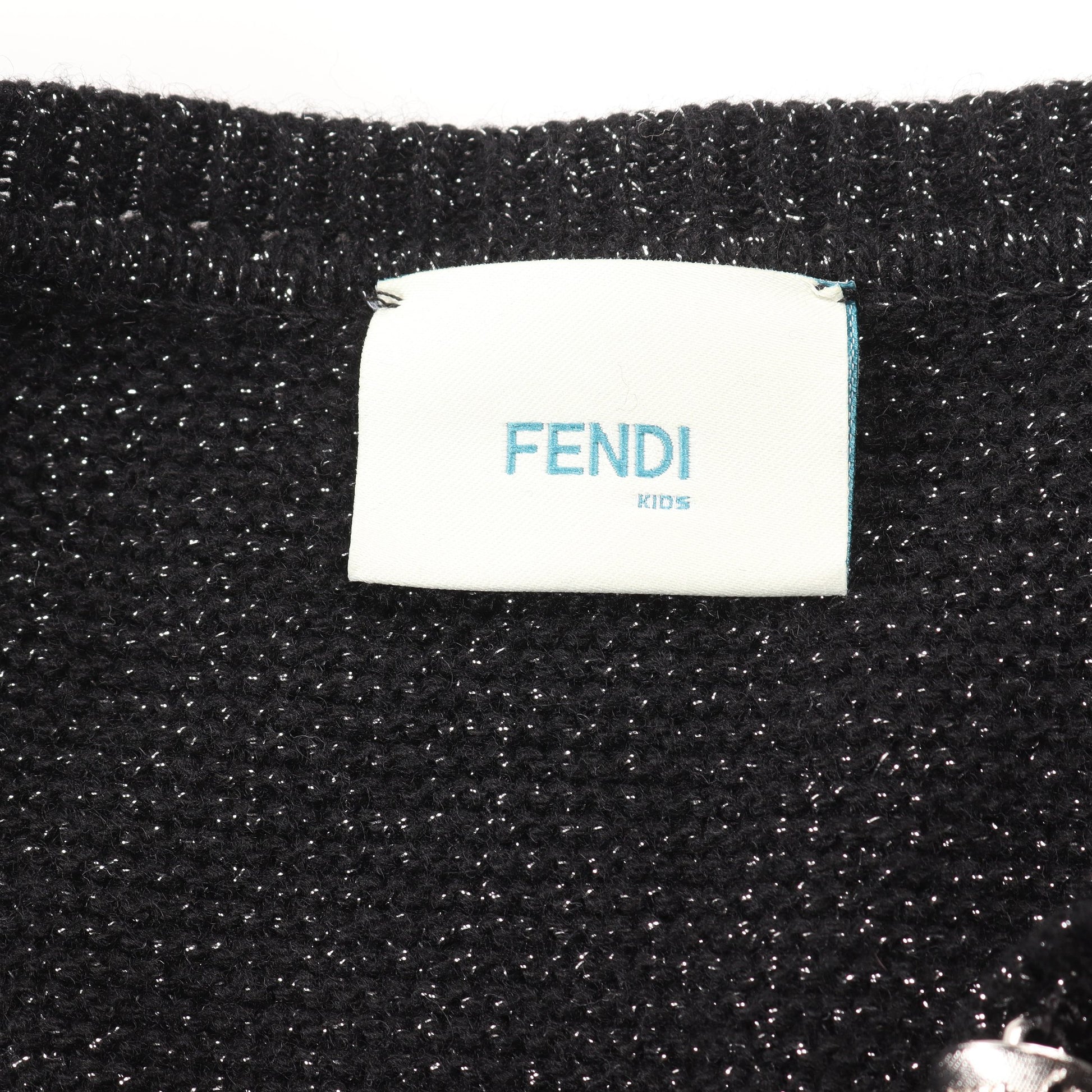 カーディガン ラメ ウール ブラック キッズ フェンディ トップス FENDI