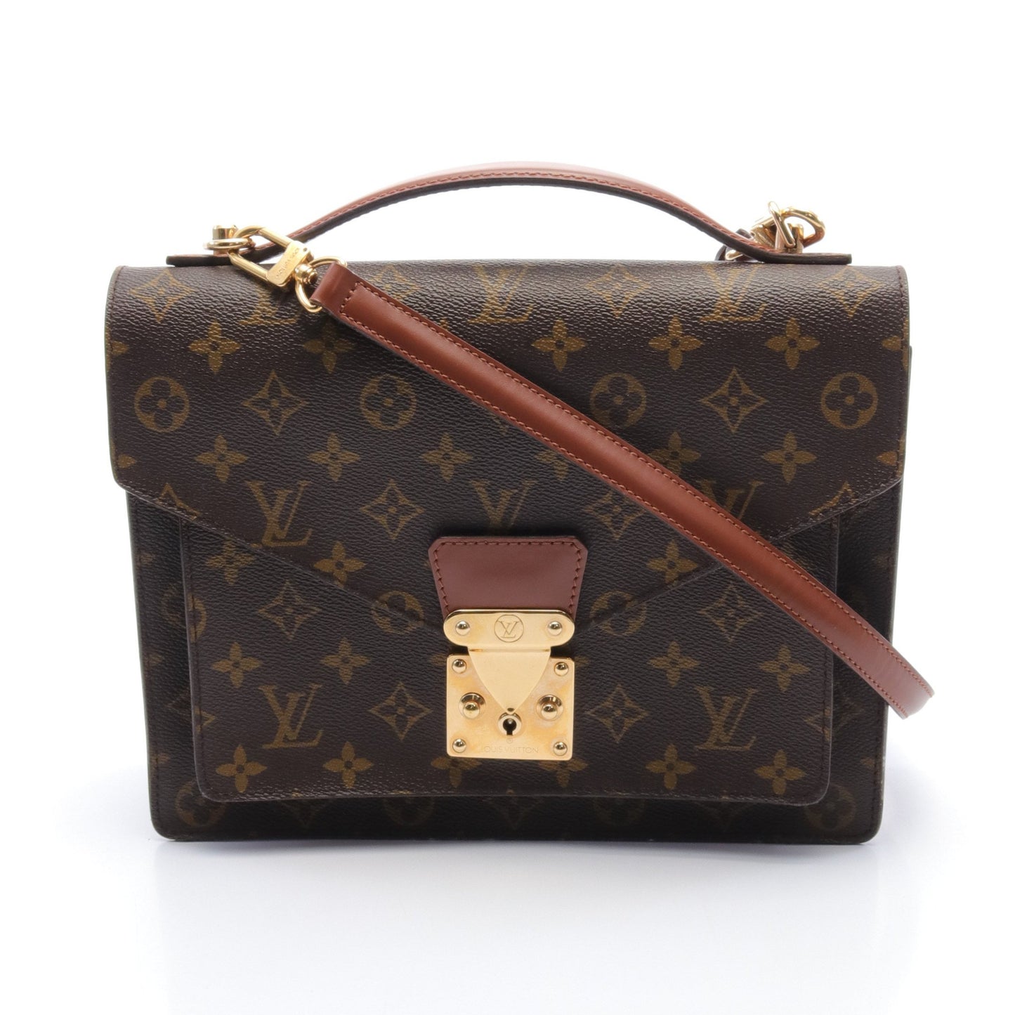 モンソー モノグラム ハンドバッグ PVC レザー ブラウン 2WAY ルイヴィトン バッグ LOUIS VUITTON