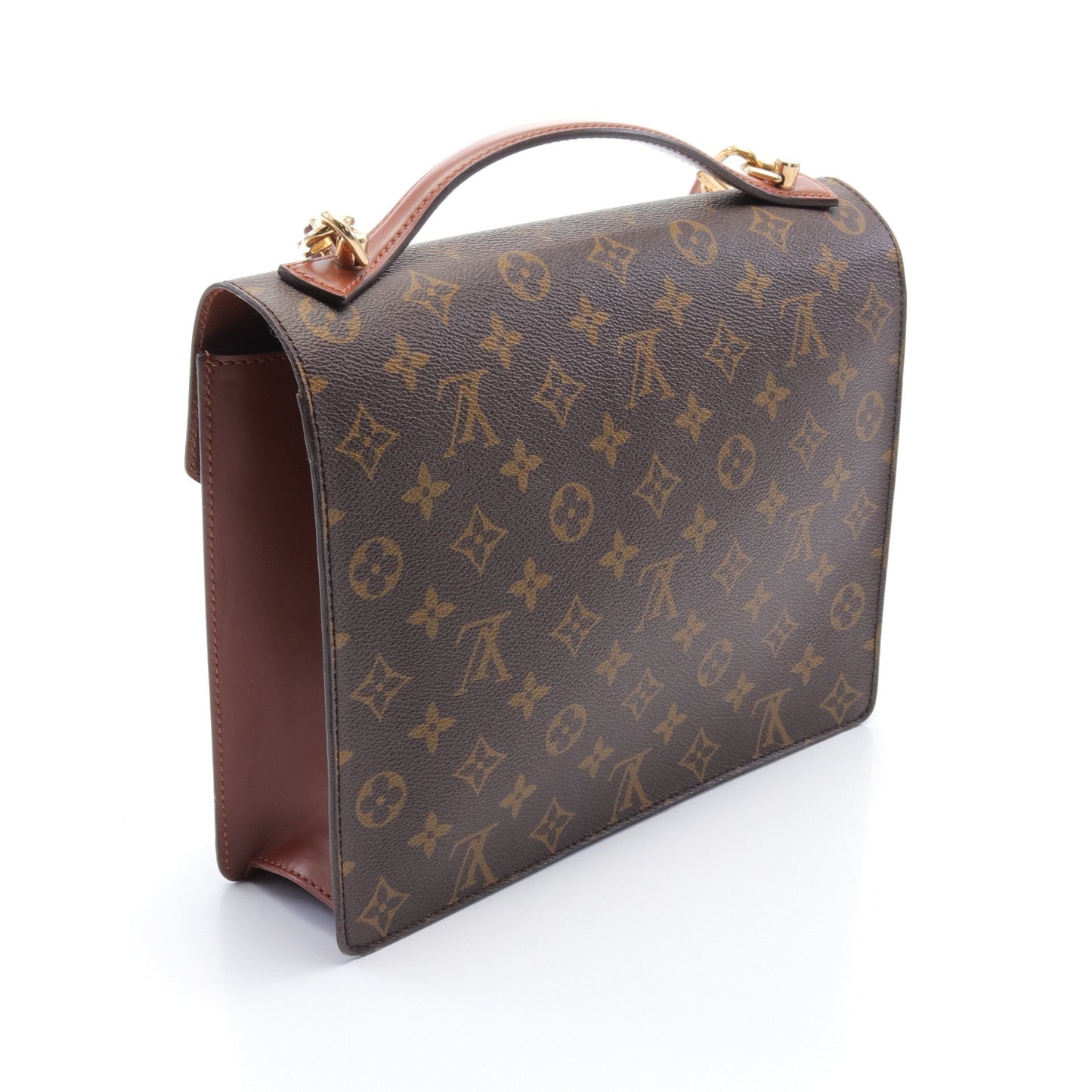 モンソー モノグラム ハンドバッグ PVC レザー ブラウン 2WAY ルイヴィトン バッグ LOUIS VUITTON