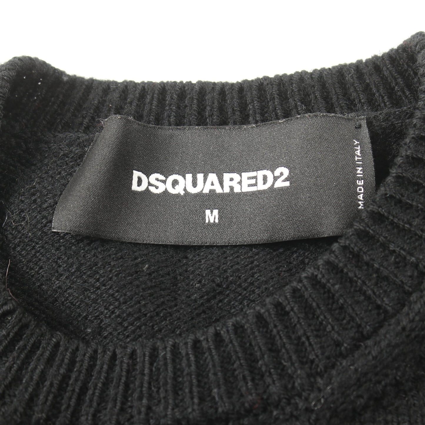 SCOUT セーター ニット ウール ブラック レッド ディースクエアード トップス DSQUARED2