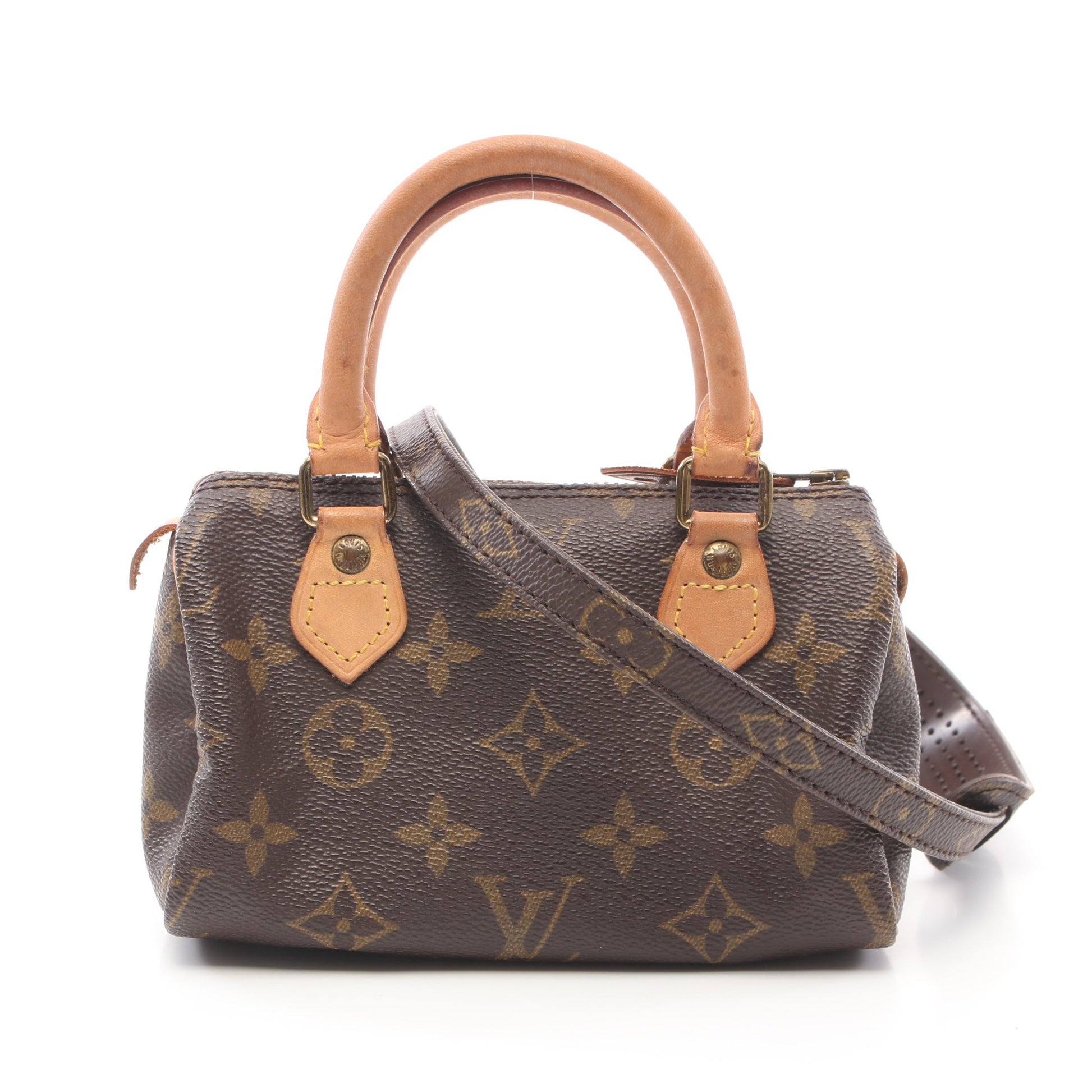 ミニスピーディ モノグラム ハンドバッグ PVC レザー ブラウン 旧型 2WAY ルイヴィトン バッグ LOUIS VUITTON