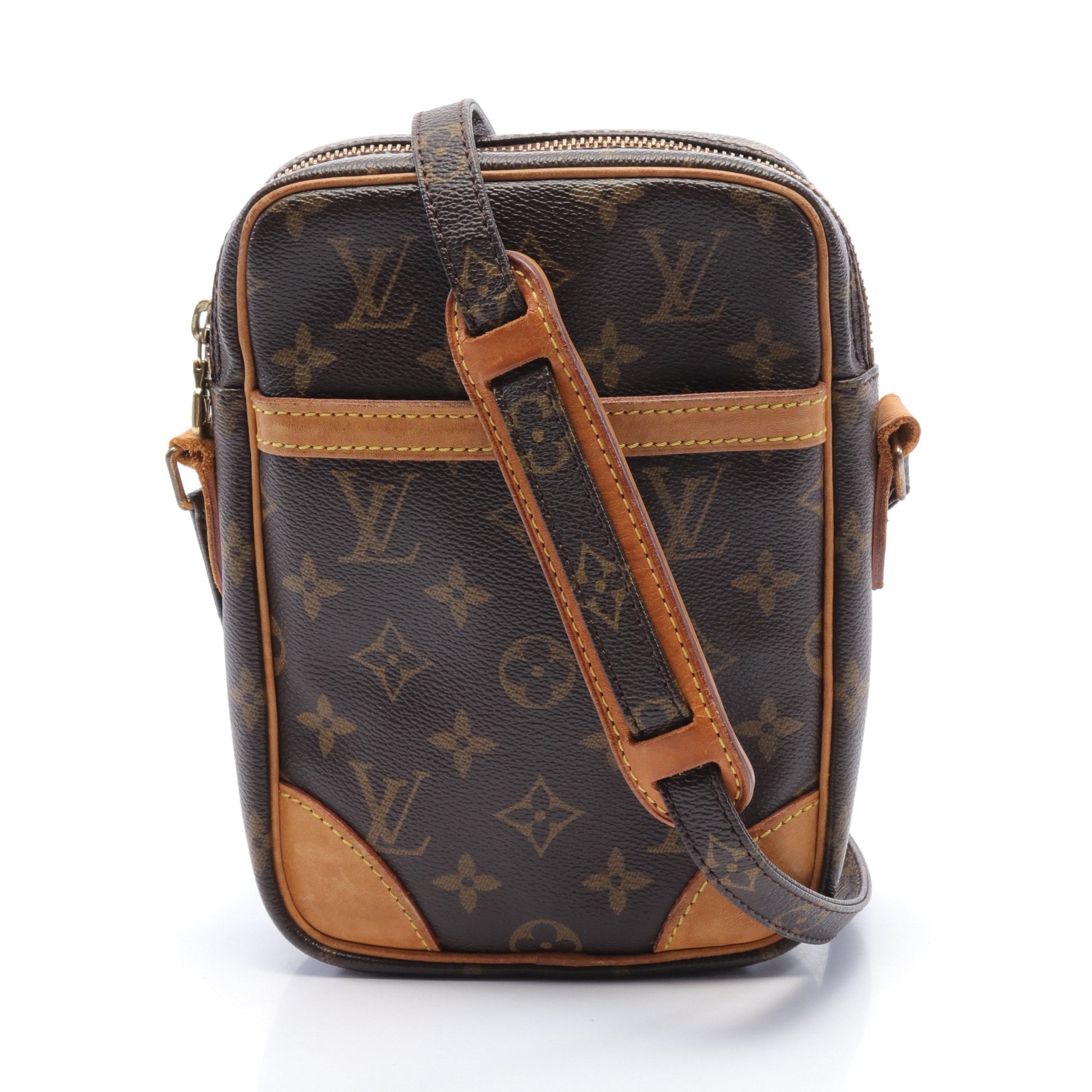 ダヌーブ モノグラム ショルダーバッグ PVC レザー ブラウン ルイヴィトン バッグ LOUIS VUITTON