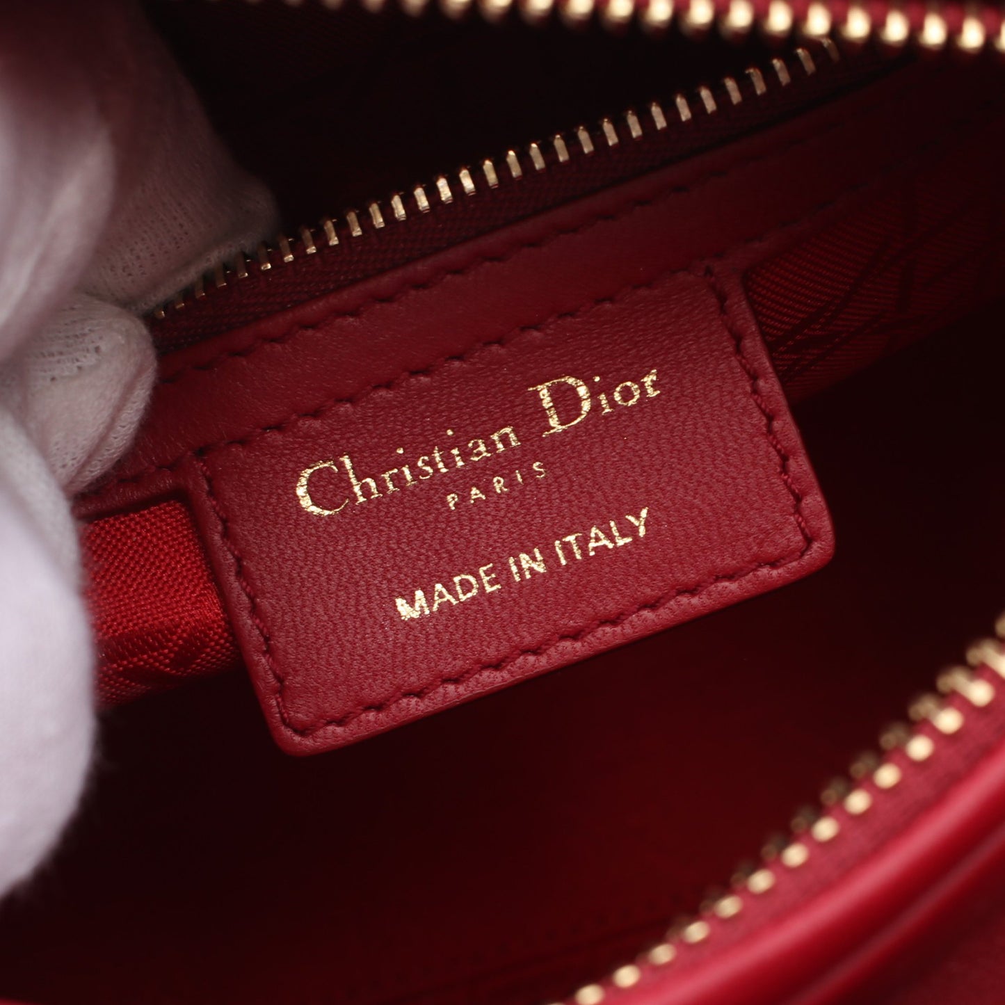 レディディオール カナージュ ミディアム ハンドバッグ レザー ピンクレッド 2WAY クリスチャンディオール バッグ Christian Dior