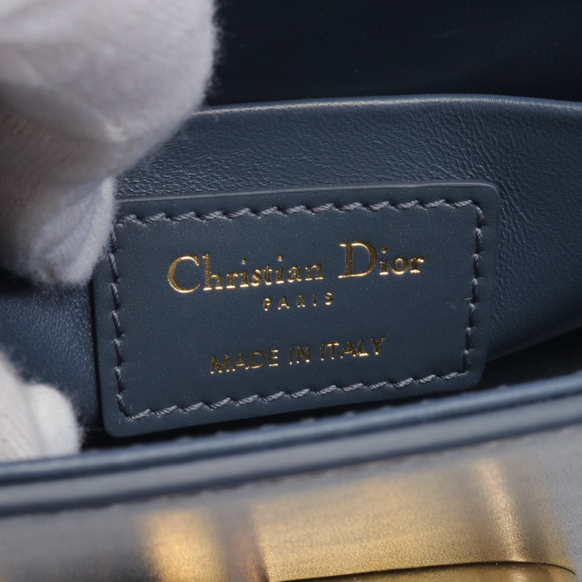 30 MONTAIGNE MICRO ボックスバッグ ショルダーバッグ レザー ブルーグレー クリスチャンディオール バッグ Christian Dior