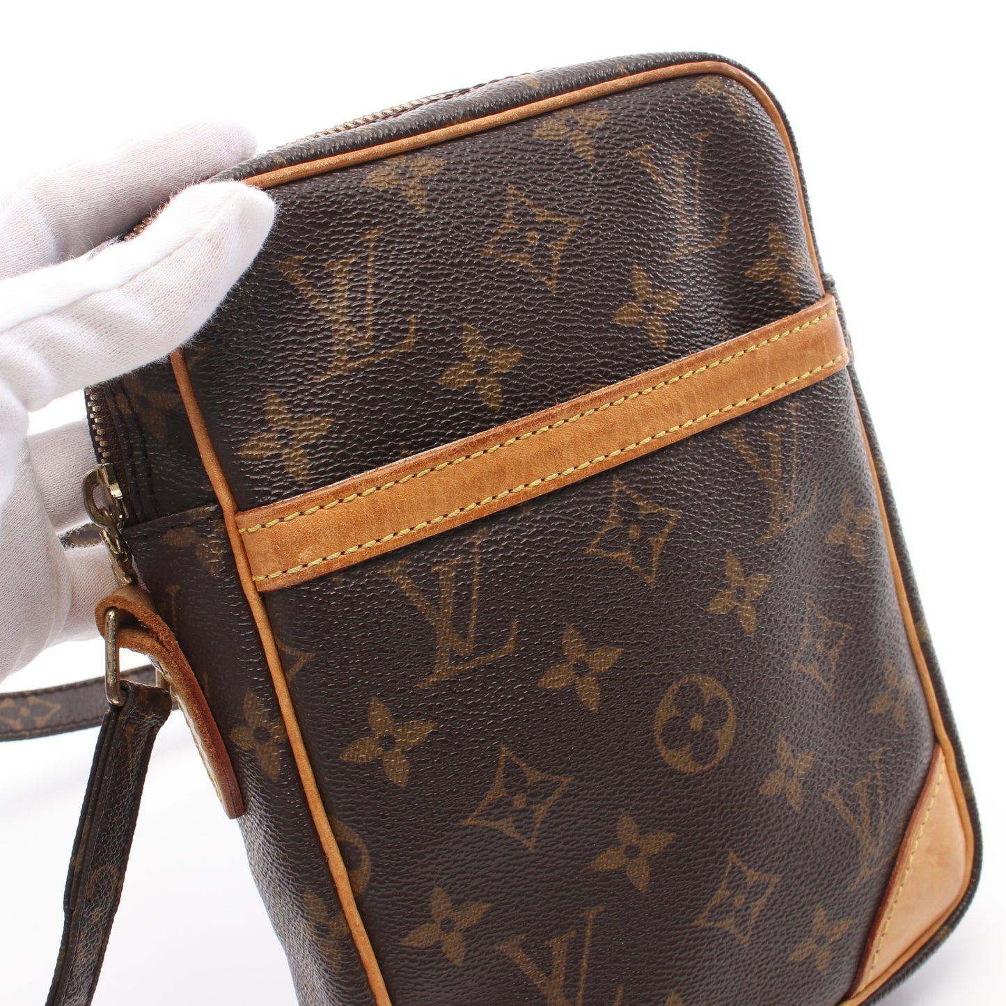 ダヌーブ モノグラム ショルダーバッグ PVC レザー ブラウン ルイヴィトン バッグ LOUIS VUITTON