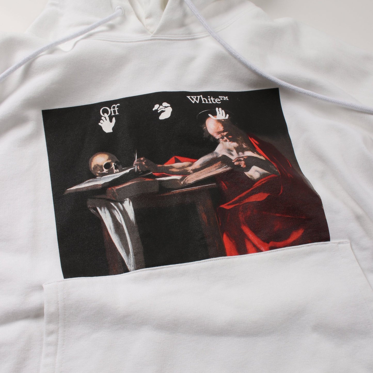 Caravaggio Over Hoodie プルオーバーパーカー コットン ホワイト オフホワイト