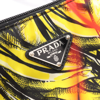 TESSUTO STAMPAT ショルダーバッグ トートバッグ ナイロン サフィアーノレザー イエロー マルチカラー 2WAY プラダ バッグ PRADA